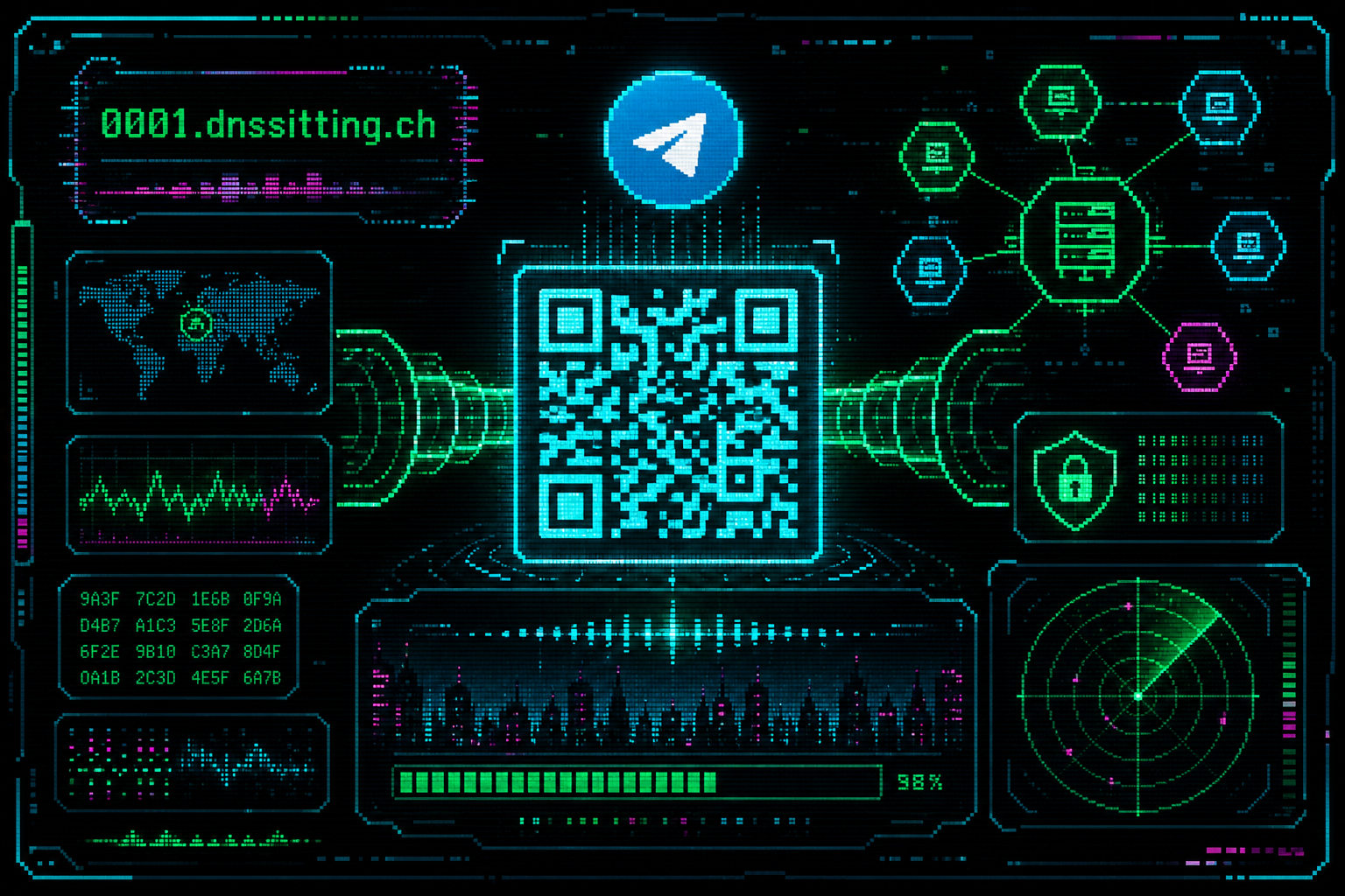 Cyberpunk Telegram proxy interface